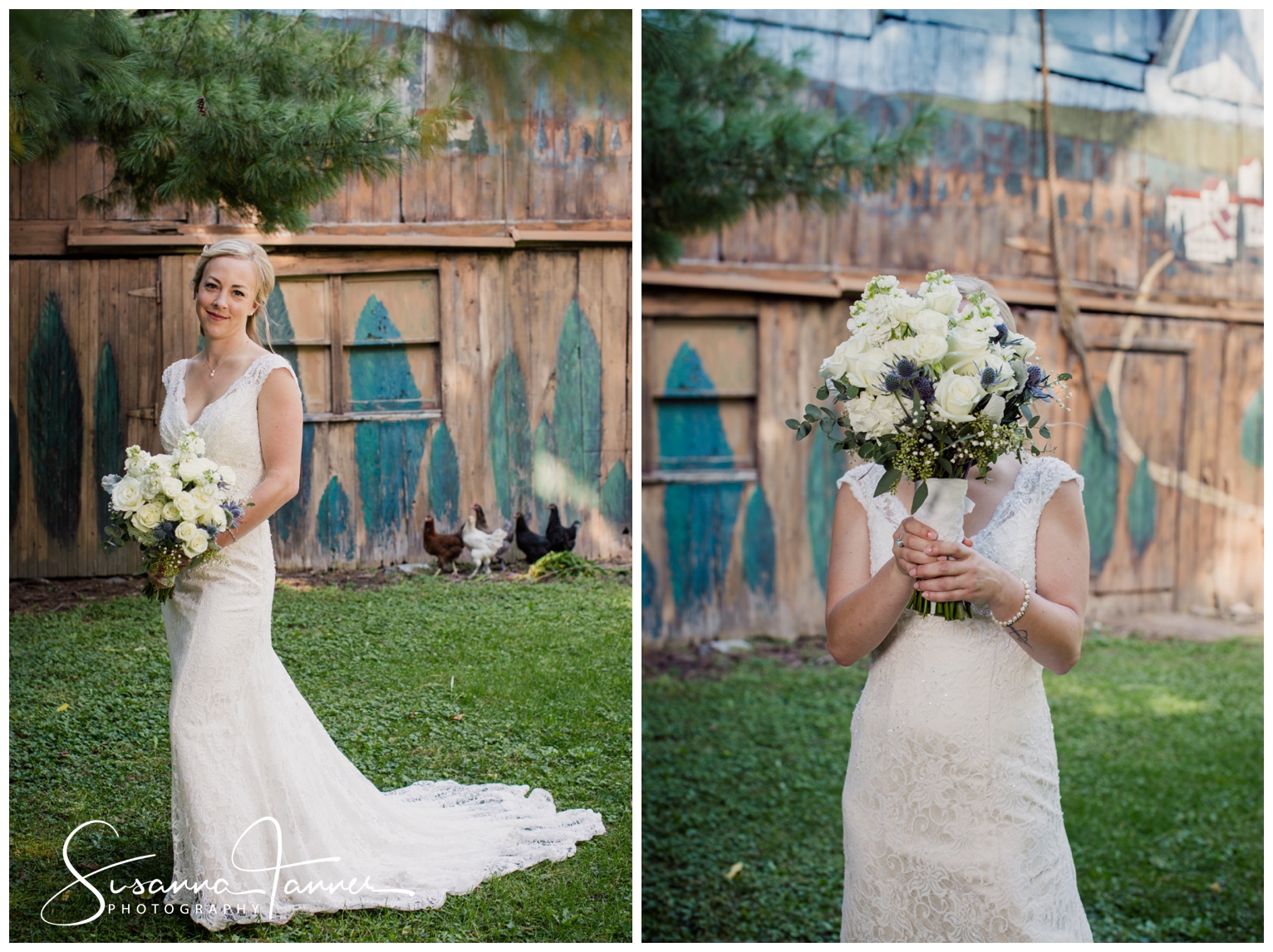 Indianapolis Outdoor Wedding, bridal portraits with flower bouquet