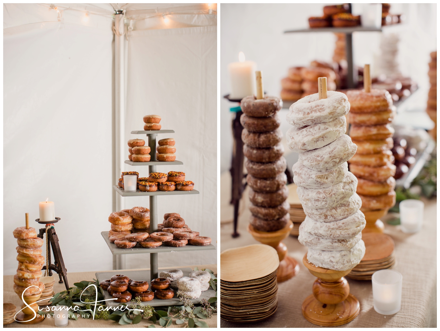 Indianapolis Outdoor Wedding, donut trees, and donut table