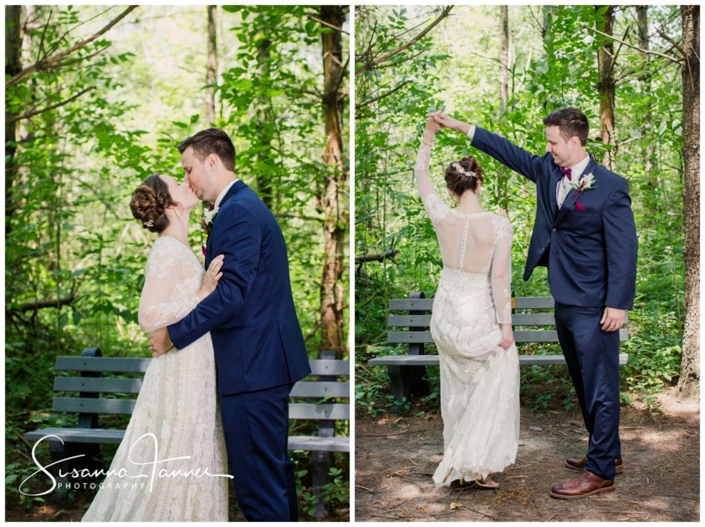 Cope Environmental Wedding Photography, Richmond Indiana, first look groom twirling bride