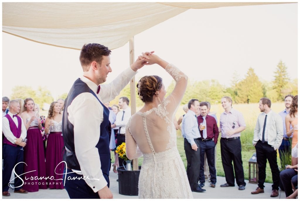 Wedding Photography, Richmond Indiana, Groom twirling bride during their dance