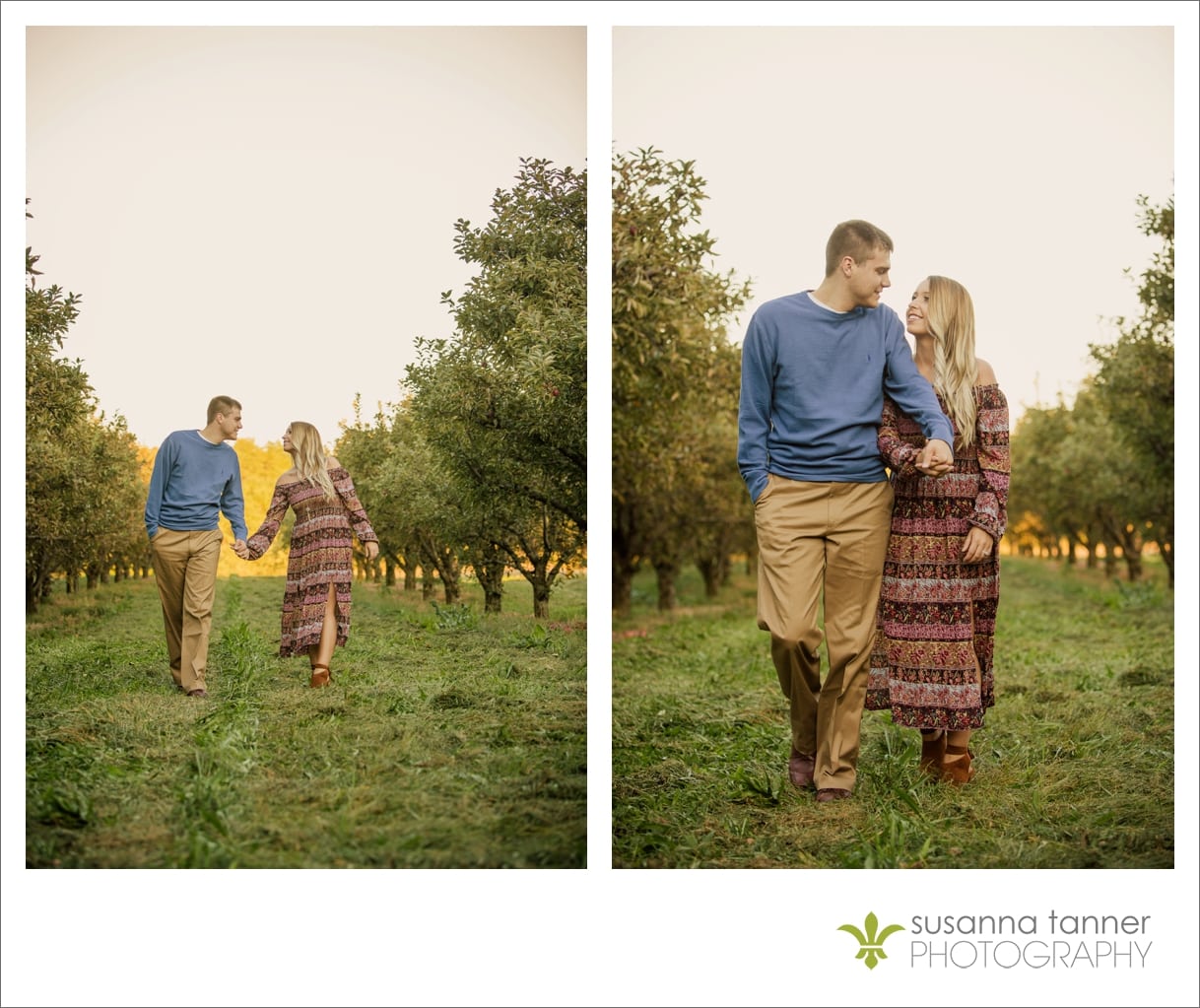 Vintage Chic Orchard Engagement Photography