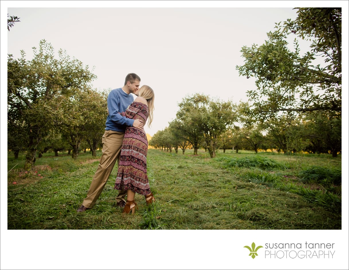 Vintage Chic Orchard Engagement Photography