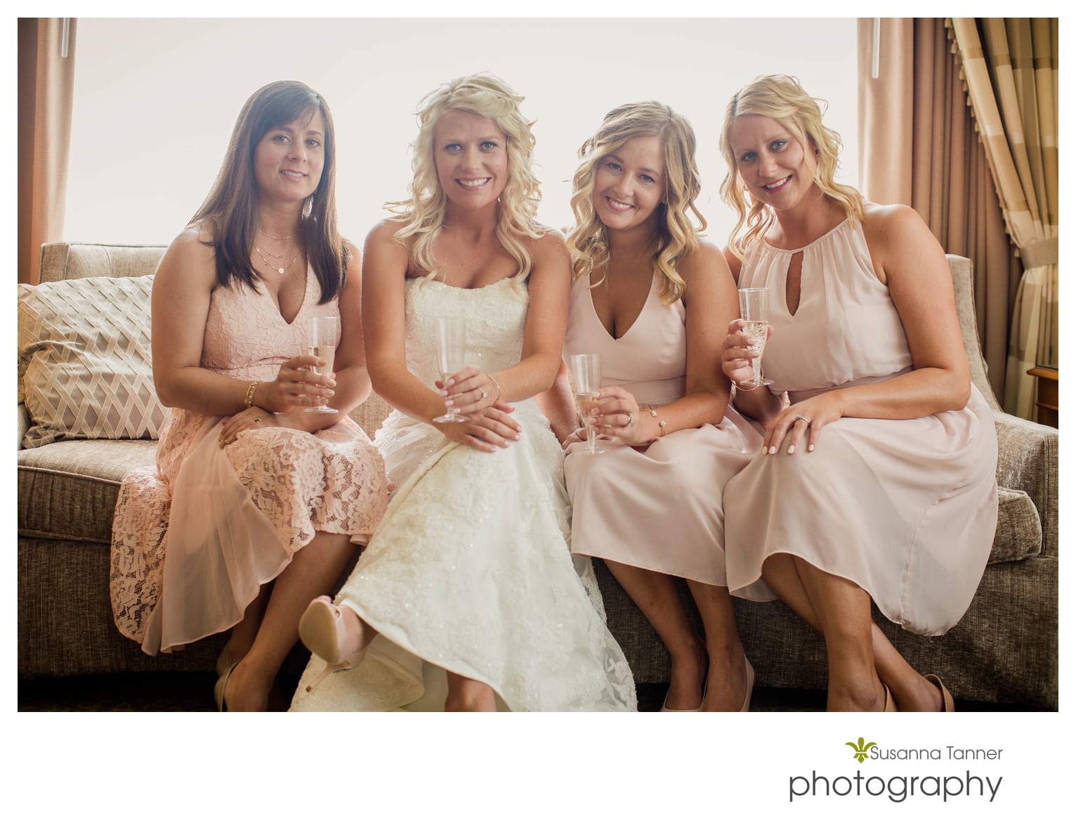 Indiana State Museum wedding photography, bridesmaids and bride portrait