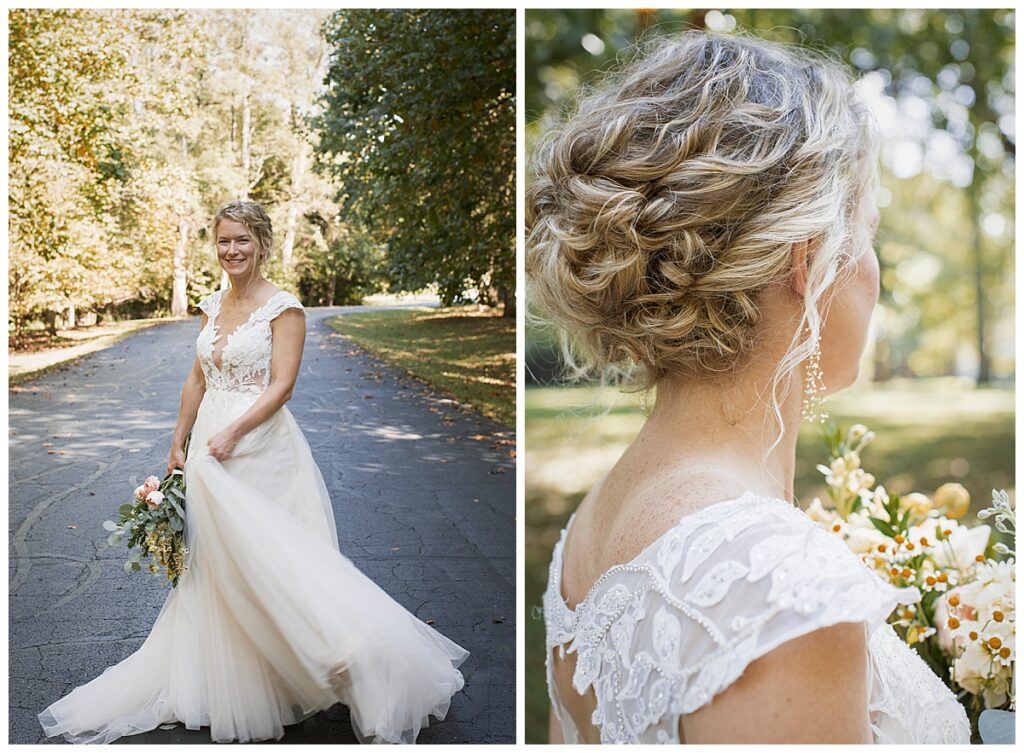 close up of bridal hairstyle