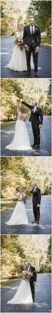 outdoor wedding venue, Richmond, IN, first look sequence with bride and groom